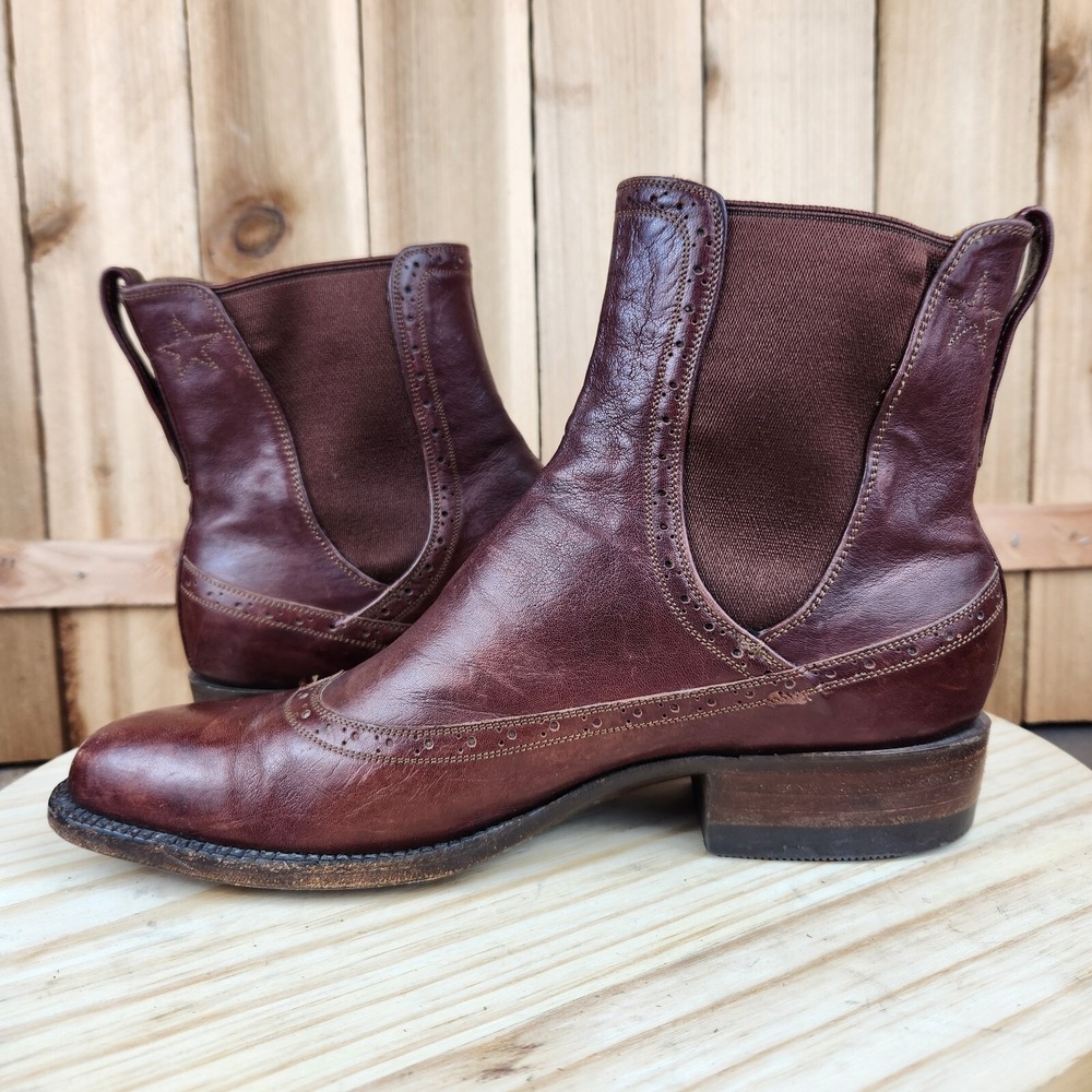 J B Hill Texas Paddock Spectator‎ Boots Womens 8 Mens 6 Custom Leather Western - Picture 6 of 13